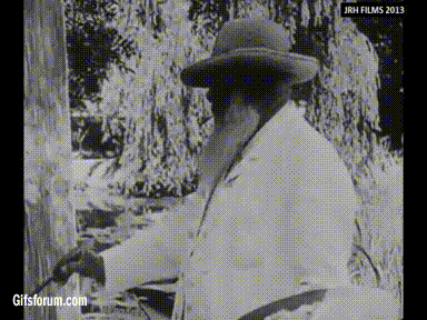 Claude Monet painting outdoors in his garden at Giverny, 1915. (full video)