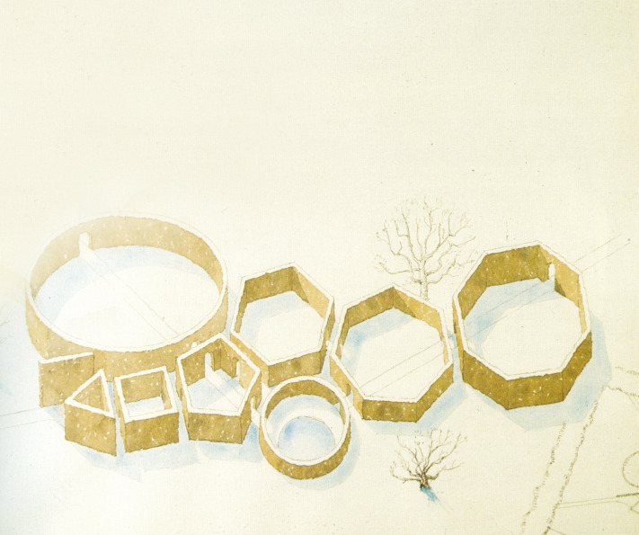 C.Th. Sørensen, geometric gardens, Herning, Jutland, Denmark, 1983