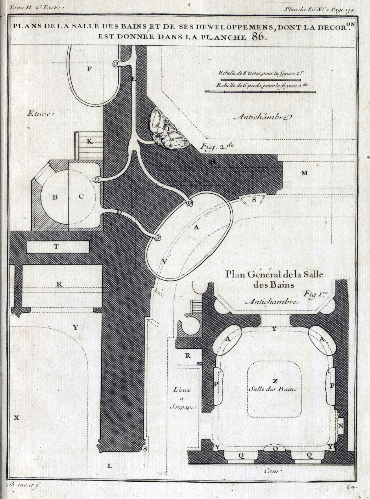 Plans for an 18th Century bathroom, France